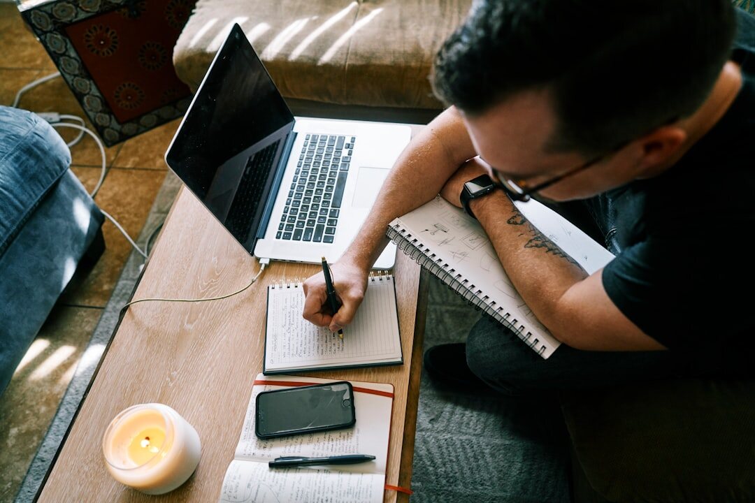 researcher writing notes
