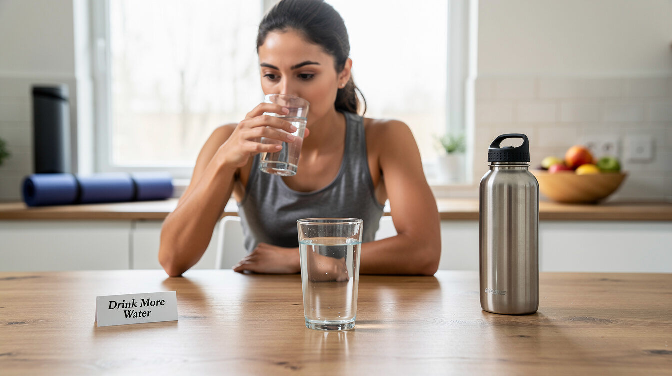 person drinking water