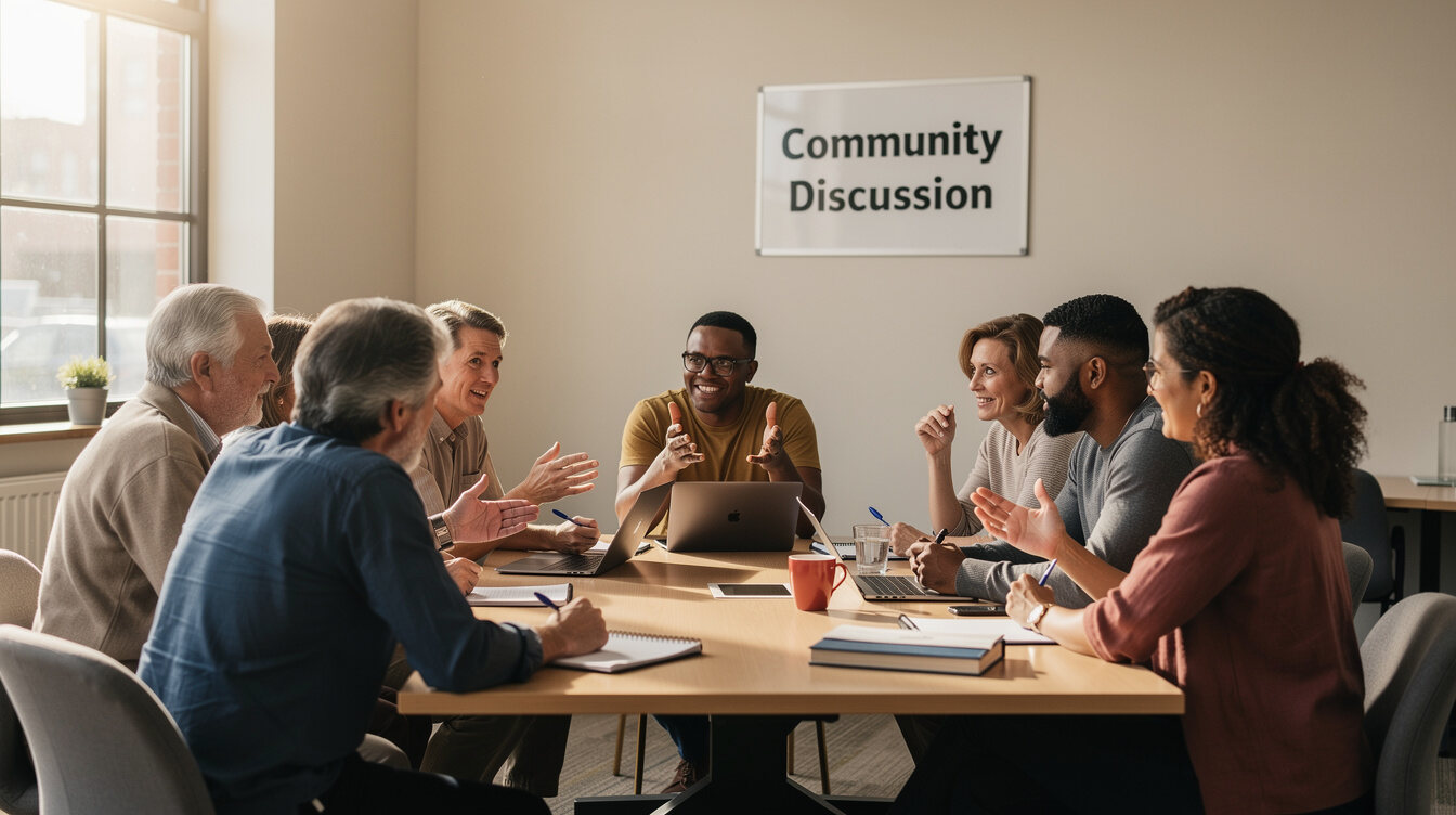 group discussion about news