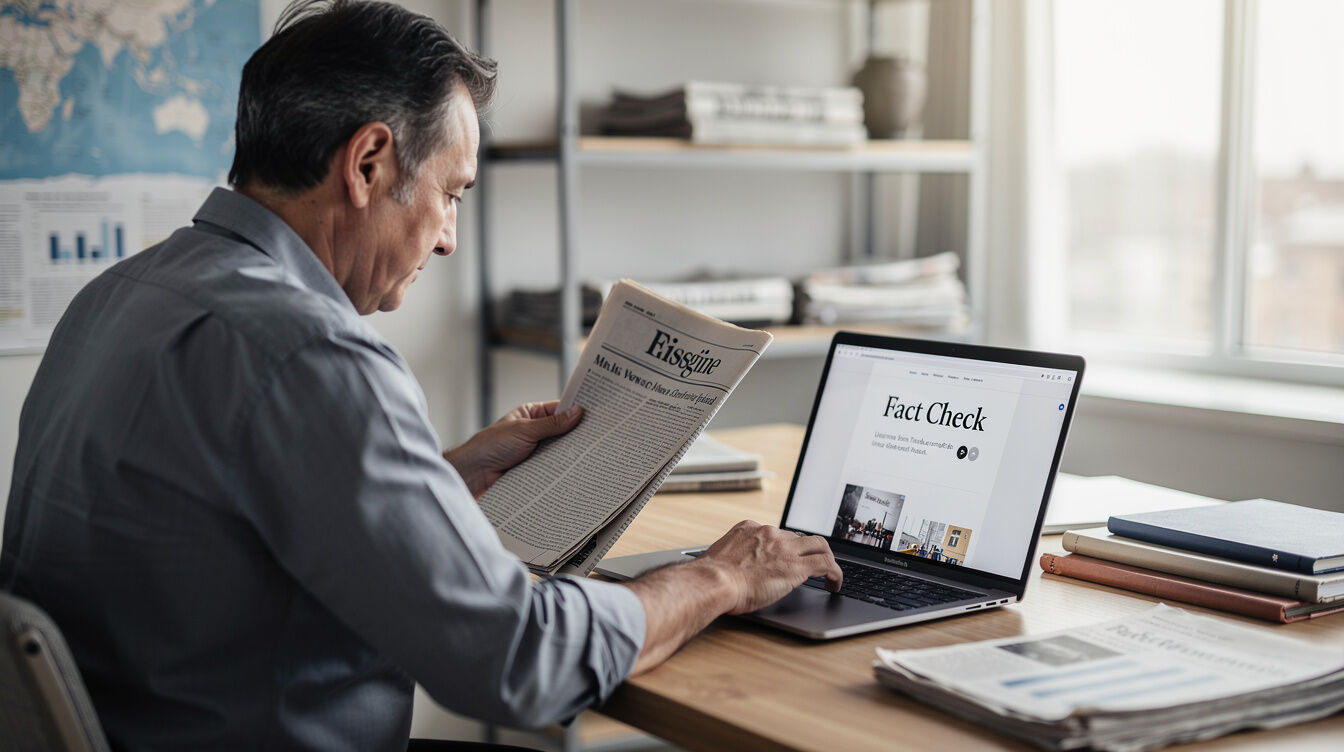 journalist checking facts